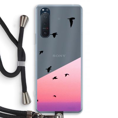 Fly away: Sony Xperia 5 II Transparant Hoesje met koord