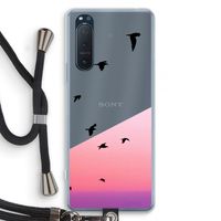 Fly away: Sony Xperia 5 II Transparant Hoesje met koord