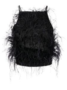 Cult Gaia blouse Joey à plumes - Noir