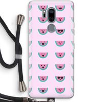 Smiley watermeloenprint: LG G7 Thinq Transparant Hoesje met koord