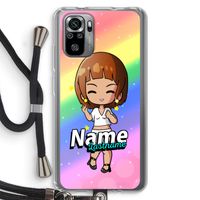 Chibi Maker vrouw: Xiaomi Redmi Note 10S Transparant Hoesje met koord