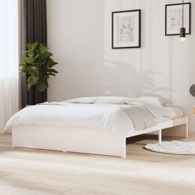 Bedframe massief hout wit 140x200 cm