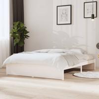 Bedframe massief hout wit 140x200 cm