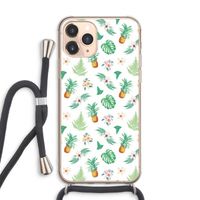 Ananas bladeren: iPhone 11 Pro Max Transparant Hoesje met koord