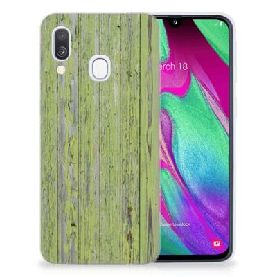 Samsung Galaxy A40 | Bumper Hoesje | Green Wood