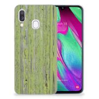 Samsung Galaxy A40 | Bumper Hoesje | Green Wood