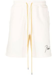 RHUDE short de sport à logo brodé - Blanc