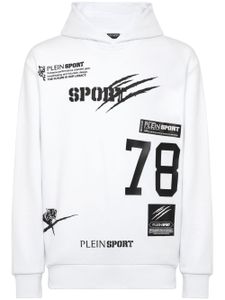 Plein Sport hoodie en polaire à logo - Blanc