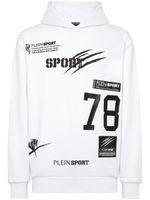 Plein Sport hoodie en polaire à logo - Blanc - thumbnail