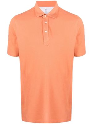 Brunello Cucinelli polo en coton à manches courtes - Orange