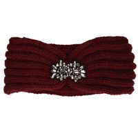 Gebreide winter hoofdband bordeaux rood voor dames One size  -