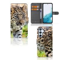 Samsung Galaxy A54 5G | Telefoonhoesje | Met pasjeshouder | Baby Luipaard