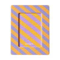 Fotolijst streep - paars/oranje - 10x15 cm