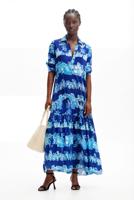 Lange overhemdjurk bladeren Stella Jean - BLUE - M