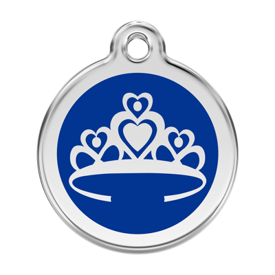 Crown Navy roestvrijstalen hondenpenning large/groot dia. 3,8 cm - Reddingo