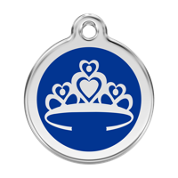 Crown Navy roestvrijstalen hondenpenning large/groot dia. 3,8 cm - Reddingo