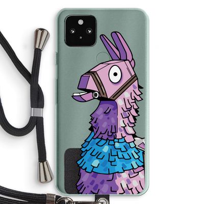Lama: Pixel 5a 5G Transparant Hoesje met koord