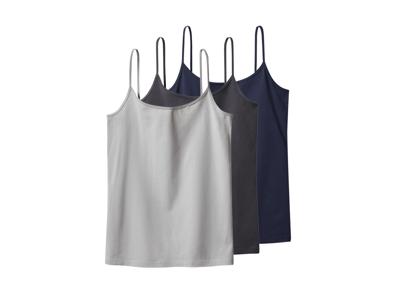 esmara Set van 3 dames spaghettitops (Donkerblauw/grijs, L (44/46))