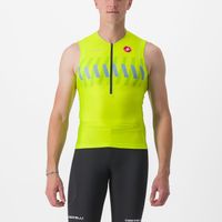 Castelli Free tri 2 mouwloos top groen/geel heren M