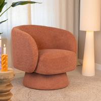 By-Boo Draaifauteuil 'Balou' Bouclé, kleur Terracotta