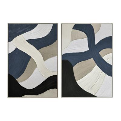Schilderij Home ESPRIT Blauw Wit Modern Stads (2 Stuks)
