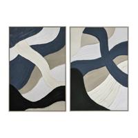 Schilderij Home ESPRIT Blauw Wit Modern Stads (2 Stuks)