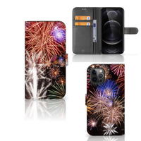 Apple iPhone 12 Pro Max Wallet Case met Pasjes Vuurwerk - thumbnail