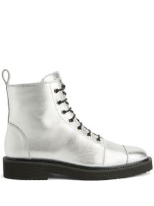 Giuseppe Zanotti bottes Thora à lacets - Argent