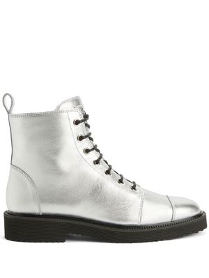 Giuseppe Zanotti bottes Thora à lacets - Argent