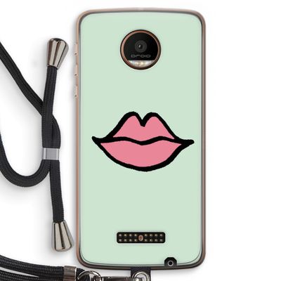 Kusje: Motorola Moto Z Force Transparant Hoesje met koord