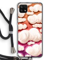 Katoen Wolken: Samsung Galaxy A22 5G Transparant Hoesje met koord Katoen Wolken: Samsung Galaxy A22 5G Transparant Hoesje met koord