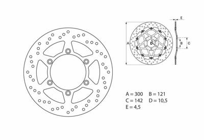 BREMBO Serie Oro remschijf, remschijven voor de moto, vast 68B407D5