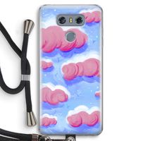 Roze wolken met vogels: LG G6 Transparant Hoesje met koord