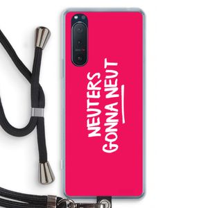 Neuters (roze): Sony Xperia 5 II Transparant Hoesje met koord