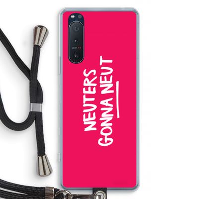 Neuters (roze): Sony Xperia 5 II Transparant Hoesje met koord