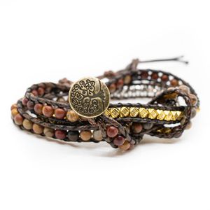 Edelsteen Armband Agaat Wikkel Armband met Tree of Life