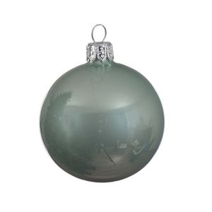 6x Glazen kerstballen glans mintgroen 8 cm kerstboom versiering/decoratie   -