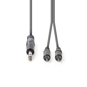 Nedis COTH23300GY15 audio kabel 1,5 m 6.35mm 2 x RCA Grijs