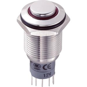 TRU COMPONENTS 701820 LAS2GQH-11ZE/R/12V/S/P Vandalismebestendige drukschakelaar 250 V/AC 3 A 1x aan/aan Continu Rood 1 stuk(s)