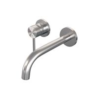 Brauer Brushed Edition Wastafelmengkraan inbouw - gebogen uitloop rechts - hendel lang smal - model A2 PVD - geborsteld RVS 5-NG-083 - thumbnail