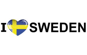 Set van 5x stuks i Love Sweden vlag sticker 19.6 cm