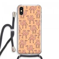 Kameel: iPhone XS Max Transparant Hoesje met koord