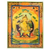 Boeddha Manjushri Houten Thangka Paneel (66 x 52 cm) - thumbnail