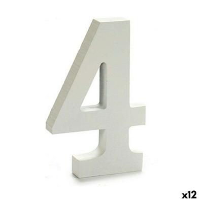 Cijfer Pincello 4 Wit 1,8 x 21 x 17 cm (12 Stuks)