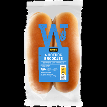 Jumbo Hotdog Broodjes 4 Stuks