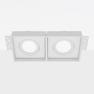 Bella Ondiepe LED inbouw 40mm trimless spot kantelbaar 5Watt vierkant dubbel WIT IP65 dimbaar - interne driver