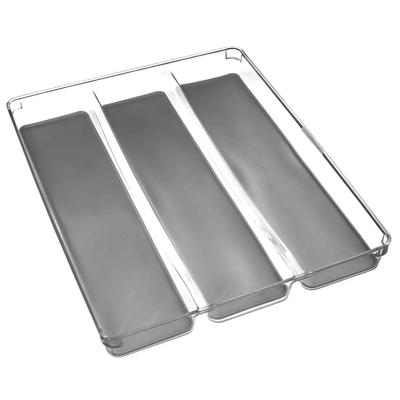 Secret de Gourmet Bestekbak Tidy - 3-vaks - organizer - grijs - kunststof - 40 x 32 cm