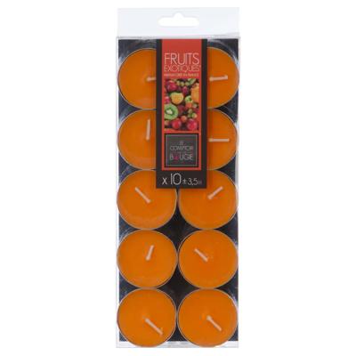Atmosphera Geurtheelichtjes - 10x stuks - Exotisch Fruit geur - was/paraffine - 3,5 uur