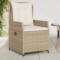 Tuinstoelen 2 st verstelbaar poly rattan beige