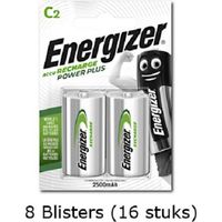 16 stuks (8 blisters a 2 stuks) Energizer C Power Plus Batterij HR14 oplaadbaar 1.2V 2500mAh rechargeable - thumbnail